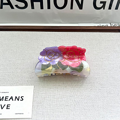 Лиловый Заколки для волос в форме когтей из ацетата целлюлозы, аксессуары для волос для женщин и девочек, цветок, сирень, 88x42 мм