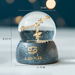 Cancer Zodiac Gifts, Constellations Snow Globe, Crystal Sphere House Gifts Desktop Decor, Crystal Ball Birthday Present with Base, Cancer, 45x30x37mm