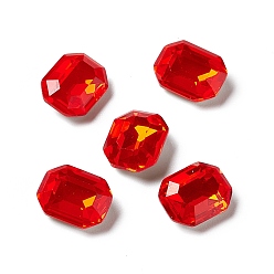 Рубин Опаловый стиль k9 кабошоны со стеклянными стразами, задние и задние, восьмиугольник прямоугольник, рубин, 10x8x4 мм