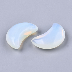 Opalite Moon Shape Opalite Healing Crystal Pocket Palm Stones, for Chakra Balancing, Jewelry Making, Home Decoration, 30x20.5x9.5mm