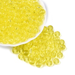 Желтый Fgb прозрачный стеклянный бисер, круглые, круглое отверстие, желтые, 8~8.5 мм, отверстие : 1.4~1.6 мм, Около 690 шт / фунт