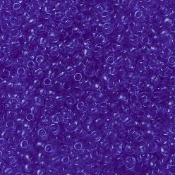 (RR159D) Transparent Cornflower Blue Миюки круглые бусины рокайль, японский бисер, (rr 159 d) прозрачный васильковый, 8/0, 3 мм, отверстие : 1 мм, Около 422~455 шт / 10 г