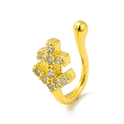 Золотой Якорный зажим из прозрачного кубического циркония на носовом кольце, латунная манжета для носа без пирсинга для женщин, золотые, 10 мм