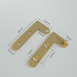 Golden Bress Pivot Hinges Offset Knife Hinges, Rotating Hinges, for Wardrobe Door and Table Accessories, Golden, 49x25mm, Hole: 4mm