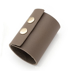 Camel PU Leather Hair Cuff, Ponytail Holder Wrap Ties, Hair Accessories for Girls, Camel, 60x40mm