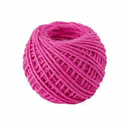 Fuchsia 50M Jute Cord, Round, for Gift Wrapping, Party Decoration, Fuchsia, 2mm, about 54.68 Yards(50m)/Roll