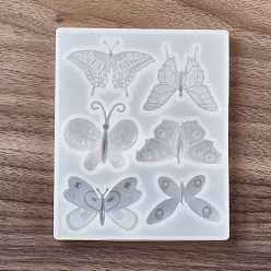White DIY Butterfly Ornament Silicone Molds, Resin Casting Molds, for UV Resin & Epoxy Resin Craft Making, White, 108x88.5x8mm, Inner Diameter: 12~29x38~45mm