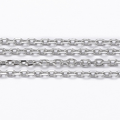 Нержавеющая Сталь Цвет Не тускнеет 3.28 ножки 304 цепи из нержавеющей стали, цепи с алмазной огранкой, пайки, граненые, овальные, цвет нержавеющей стали, 2x1.4x0.4 мм