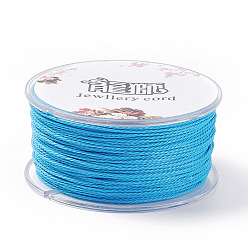 Темно-Голубой Круглый вощеный полиэфирный шнур, витой шнур, глубокое синее небо, 1 мм, около 49.21 ярдов (45 м) / рулон