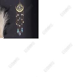 Eye 1Металлические подвесные украшения в виде луны, конусные стеклянные ловцы солнца с кисточками для уличного украшения сада, глаз, 450 мм