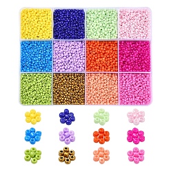 Mixed Color 226.8g 12 Color 12/0 Baking Paint Glass Seed Beads, Round, Mixed Color, 1.5~2x1.5mm, Hole: 0.5~1mm, about 18.9g(about 1260pcs)/color