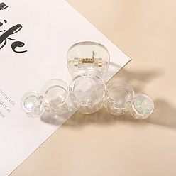 Round Large Transparent Geometric Acrylic Hair Claw Clips, AB Color Non Slip Jaw Clamps for Girl Women, Round Pattern, 55x100mm