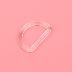 Clear Plastic Buckle D Ring, Webbing Belts Buckle, for Luggage Belt Craft DIY Accessories, Clear, 25mm, 10pcs/bag