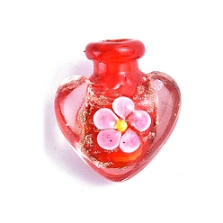 Red Heart Shape Empty Handmade Perfume Bottles, Aromatherapy Fragrance Essential Oil Diffuser Bottle, Red, 2.5x2.7cm