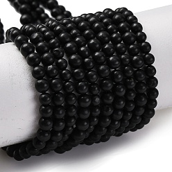 Шунгит Бусы из натурального шунгита, круглые, 3~3.5 мм, отверстие : 0.6 мм, около 126 шт / нитка, 15.16 дюйм (38.5 см)