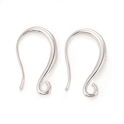 925 Sterling Silver Plated Rack Plating Eco-friendly Brass Earring Hooks, with Horizontal Loop, Lead Free & Cadmium Free, 925 Sterling Silver Plated, 19x2.5mm, Hole: 2mm, 24 Gauge, Pin: 0.5mm