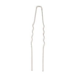 Platine Accessoires fourchettes de cheveux en fer, platine, 63~63.5x6~11x1mm