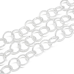 Gainsboro Unwelded Aluminum Rolo Chains, Belcher Chain, Textured, Gainsboro, 15.5x2mm
