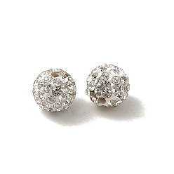 Кристалл Бусины со стразами, полимерная глина , pave disco бусины, класс А, круглые, п.п. 15, кристалл, 10 мм, отверстие : 1.8~2 мм