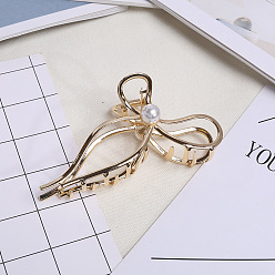 11 Pearl Bow Ribbon Gold Eco-friendly Zinc Alloy Butterfly Bow Hair Clip for Women and Girls