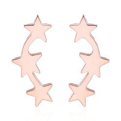 Rose color Chic and Versatile Star Stud Earrings for Women - Perfect for Students!