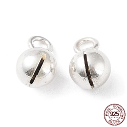 Серебро 925 стерлингов серебряные подвески, Звуковой колокольный оберег, серебряные, 8.2x5.2x5.1 мм, отверстие : 1.6 мм