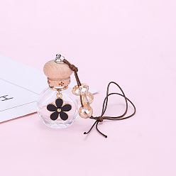 style seven Car perfume bottle small flower car perfume pendant flower pattern perfume glass empty bottle essential oil hanging