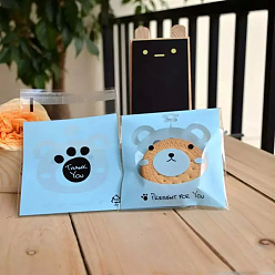 Bear Animal Pattern Cookie Bags, Plastic Bags, Self Adhesive Candy Bags, for Party Gift Supplies, Bear Pattern, 13x10cm, 100pcs/set