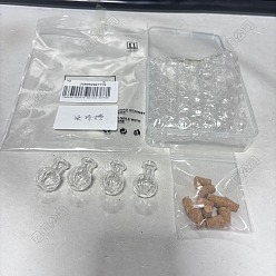 Vase 10 шт. прозрачные стеклянные бутылочки для загадывания желаний, шарик контейнеры, с 10шт пробкой, ваза, 2.45~2.6x1.6~1.75 см, отверстие : 6 мм