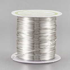 Silver Round Copper Wire Copper Beading Wire for Jewelry Making, Long-Lasting Plated, Silver, 22 Gauge, 0.6mm, about 59.05 Feet(18m)/roll
