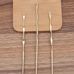 Light Gold DIY Jewelry Accessories, Alloy Hair Stick Findings, with Loop, Light Gold, 160x4.5mm