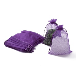 Violet Bleu Sacs-cadeaux en organza avec cordon de serrage, pochettes à bijoux, fête de mariage sacs-cadeaux de faveur de noël, bleu violet, 18x13 cm