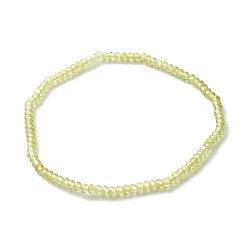 Peridot Faceted Rondelle Natural Peridot Beads Stretch Bracelets, Reiki May Birthstone Jewelry for Her, Inner Diameter: 2-3/8 inch(6.1cm)