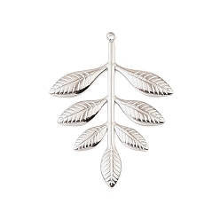 Нержавеющая Сталь Цвет 304 подвески из нержавеющей стали, металлические подвески в виде листьев, цвет нержавеющей стали, 41.5x31.5x1.5 мм, отверстие : 1.6 мм