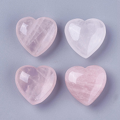 Rose Quartz Natural Rose Quartz Heart Love Stone, Pocket Palm Stone for Reiki Balancing, 29~29.8x30~30.4x14.2~15mm