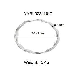 Платина Классические браслеты из нержавеющей стали, платина, внутренний диаметр: 2-1/2 дюйм (6.48 см)