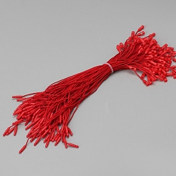 Red Polyester Snap Lock Hang Tag String, Loop Fastener Hook Ties, Red, 20x0.28cm