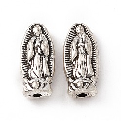 Antique Silver Virgin Mary Alloy Beads, Antique Silver, 13x6x4mm, Hole: 1.5mm
