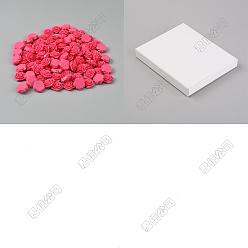 Rose Foncé 80 pcs cabochons en résine opaque, fleur rose, rose foncé, 18.5x18x8mm