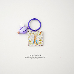 Number 1, A702 Cute Purple Tulip Pendant Keychain Keyring Backpack Decoration - Lovely and High-end.