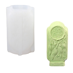 White Woven Net/Web with Feather Food Grade Silicone Candle Molds, For Candle Making, White, 5.5x5.5x9cm