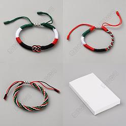 (52) Непрозрачная лаванда 3шт. 3 стили браслетов из нейлонового шнура с изображением палестинского флага для мужчин и женщин, разноцветные, внутренний диаметр: 2~3-1/2 дюйм (5~9.05 см), 1 шт / стиль