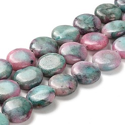 Cadet Blue Natural Dolomite Beads Strands, Dyed, Flat Round, Cadet Blue, 12x4~4.5mm, Hole: 1.2mm, about 35pcs/strand, 16.14 inch(41cm)