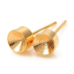Golden 304 Stainless Steel Stud Earring Settings, Rhinestone Settings, for Pointed Back Rhinestone, Golden, 5mm, Pin: 0.8mm, Fit for 4mm Rhinestone