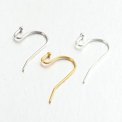 Mixed Color Brass Earring Hooks for Earring Designs, Lead Free & Cadmium Free, Mixed Color, 21x12mm, 21 Gauge, Pin: 0.7mm