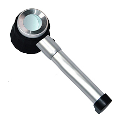 Platinum Metal Handheld Magnifier, with Glass Lens and 3PCS LED Light, Platinum, 18x5.8x4.8cm, Magnification: 10X