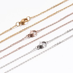 Mixed Color 304 Stainless Steel Cable Chain Necklaces, with Lobster Claw Clasp, Mixed Color, 17.7 inch(45cm), Jump Ring: 3x0.5mm