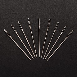Platinum Carbon Steel Sewing Needles, Platinum, 48x1.3mm, Hole: 0.8mm, about 25pcs/bag