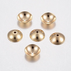 Golden 304 Stainless Steel Bead Caps, Apetalous, Golden, 6x2mm, Hole: 0.8mm