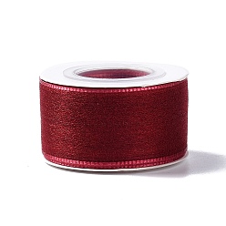 Dark Red 10 Yards Polyester Chiffon Ribbon, for DIY Jewelry Making, Dark Red, 1- inch(25.5mm)